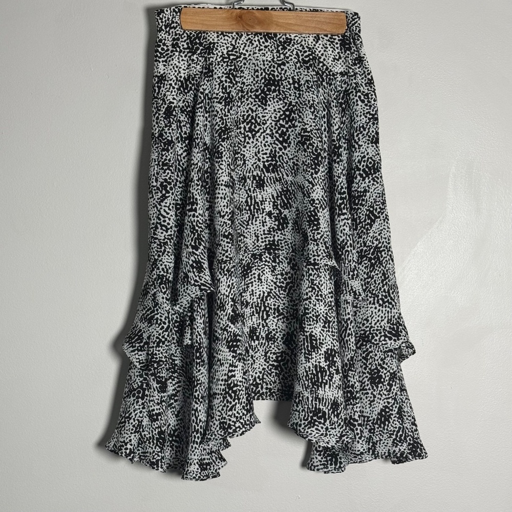 Reiss Nova Black and White Print Flowy Skirt Women's Sz. 4 US - Picture 3 of 12